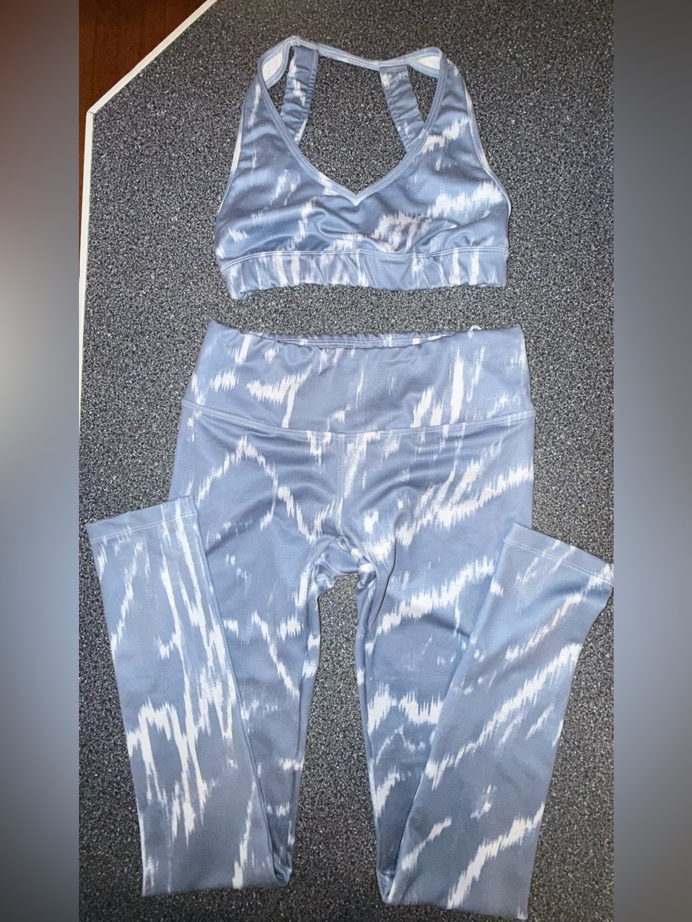 Jo & Jax Dance Set Blue & White Bra Top and Pants Size Youth Large